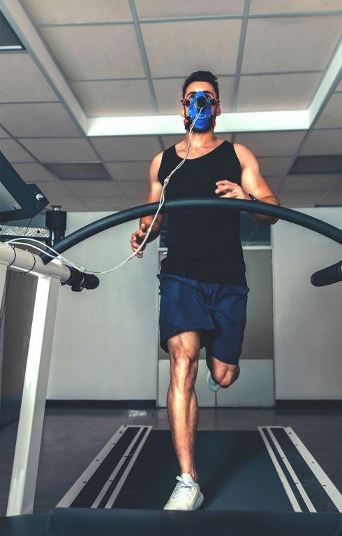 Man training on treadmill